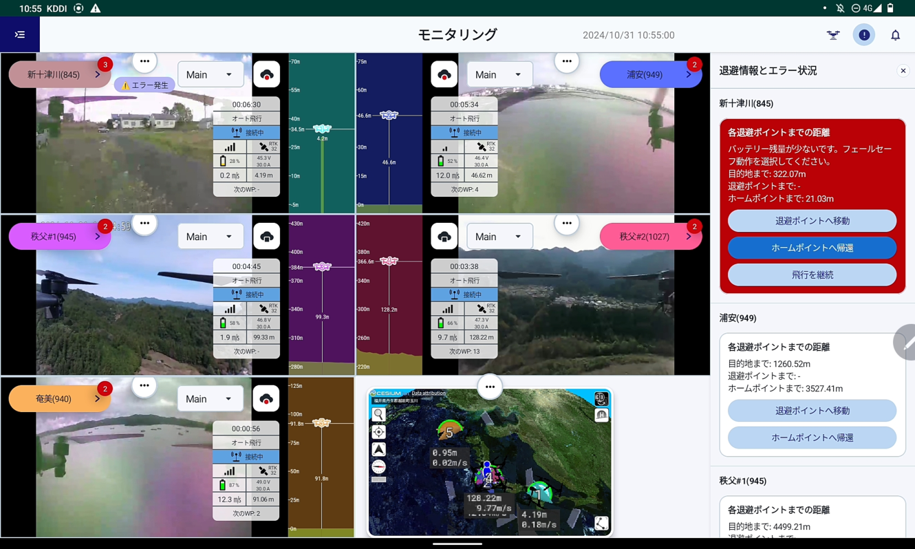 多数機同時運航に対応した運航管理システムの写真（イレギュラー時の様子）