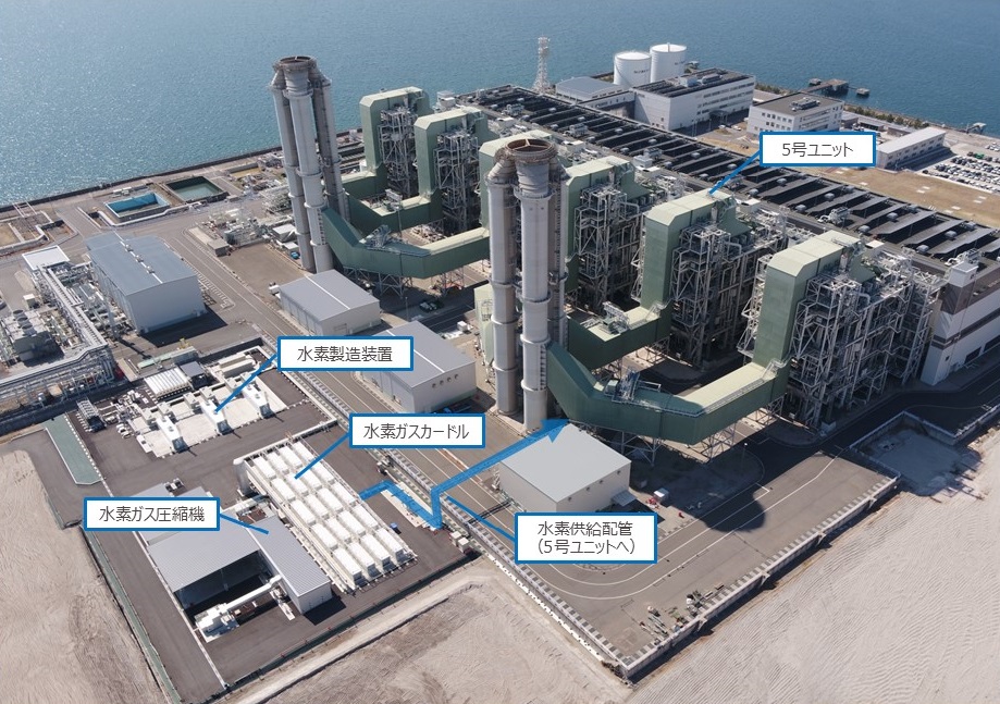 姫路第二発電所の水素混焼発電実証設備の写真
